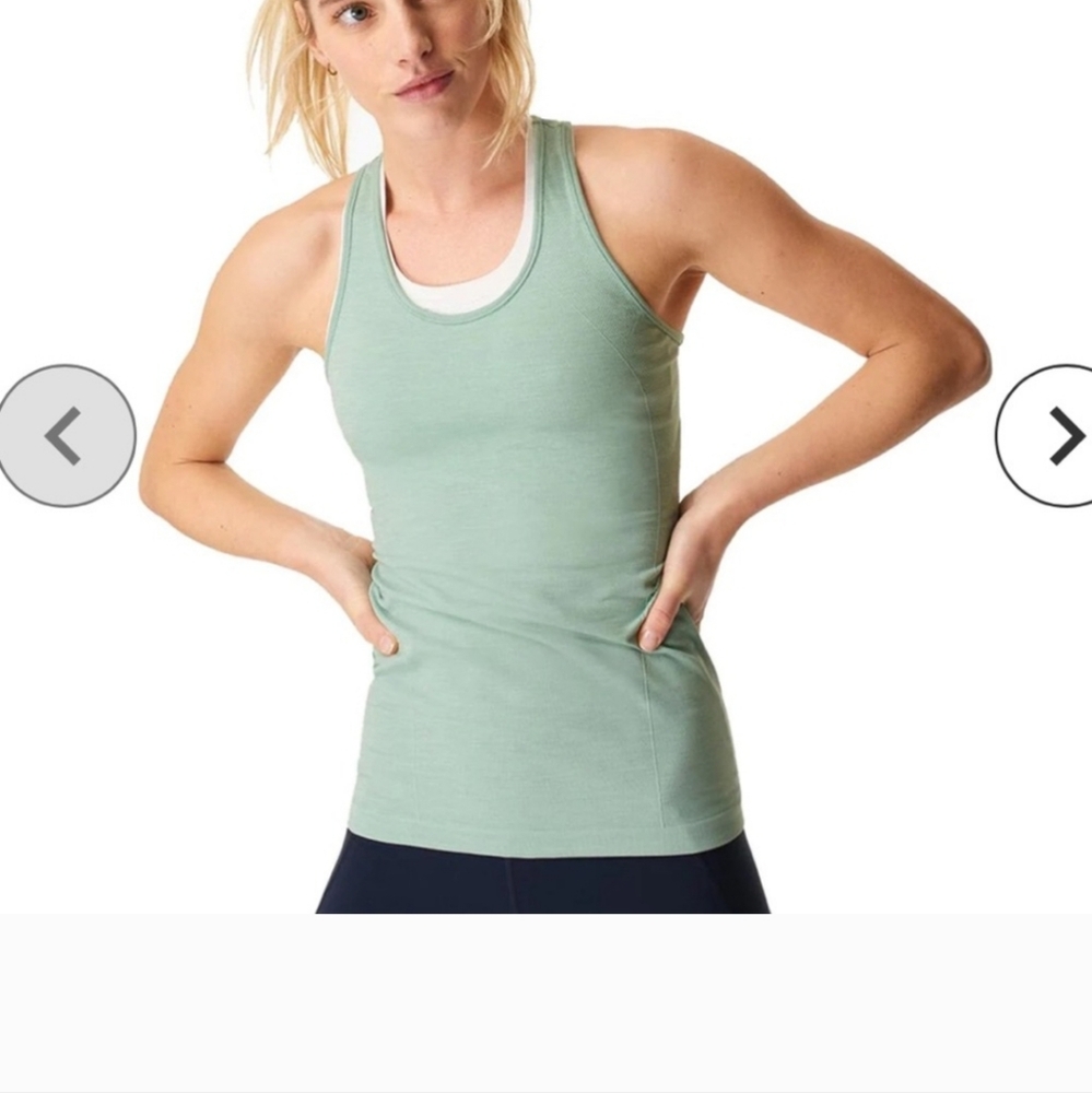 Sweaty Betty Womens Athlete Seamless Workout Vest Green Size XL NWT